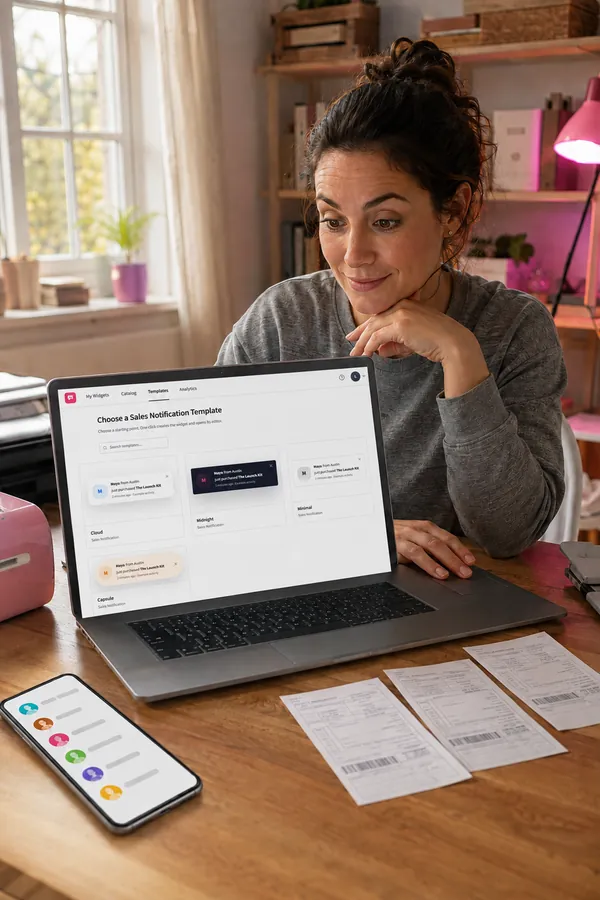 Marketer presenting visible social proof